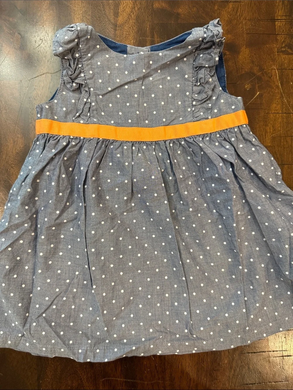 Gymboree Orange Cardigan with Blue Polka Dot Dress Set